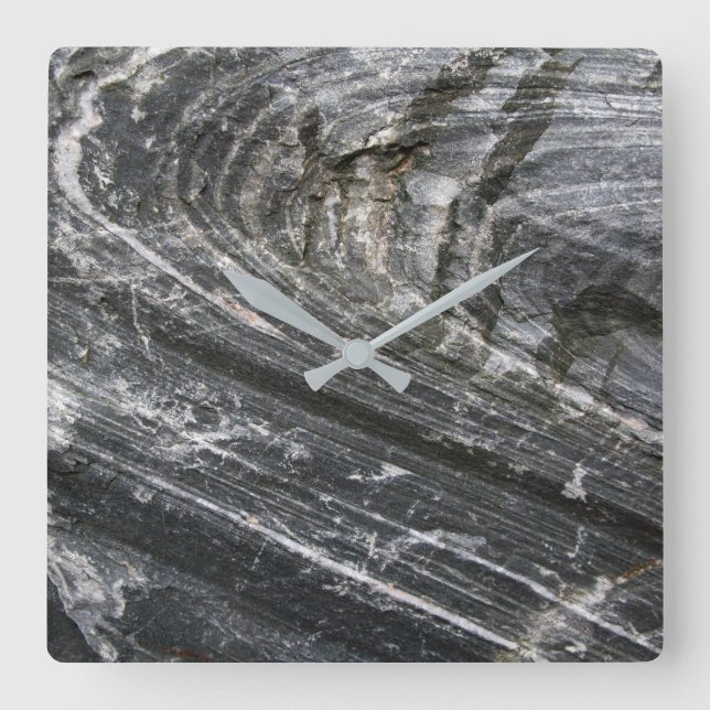 Geologidekorativ Sten Grått-Vinkara nr-siffror Fyrkantig Klocka (Framsida)