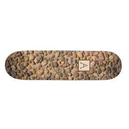 Geologiflodstenar med den beställnings- monogramen mini skateboard bräda 18,5 cm