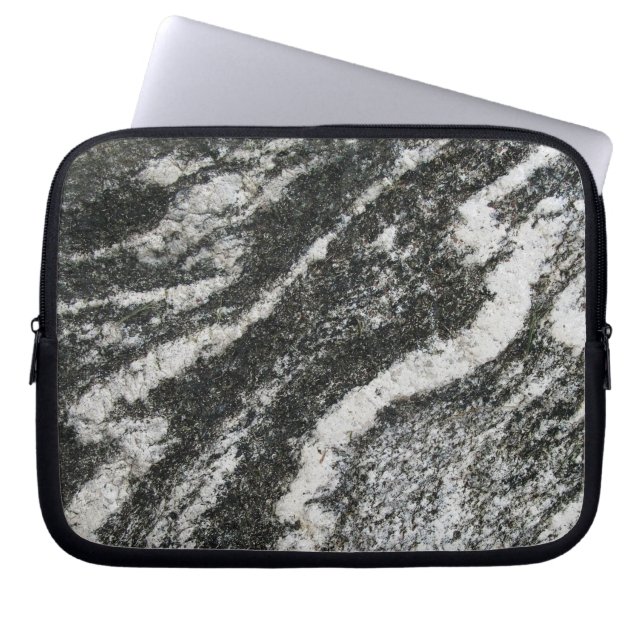 Geologigrå färgsten med det diagonala kattmönster laptop sleeve (Framsidan)