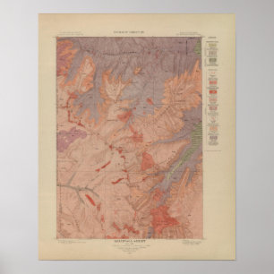 Geologikarta, Yellowstone medborgaredel, Wyoming 2 Poster