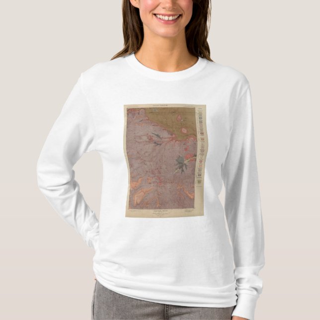 Geologikarta, Yellowstone medborgaredel, Wyoming 3 T Shirt (Framsida)