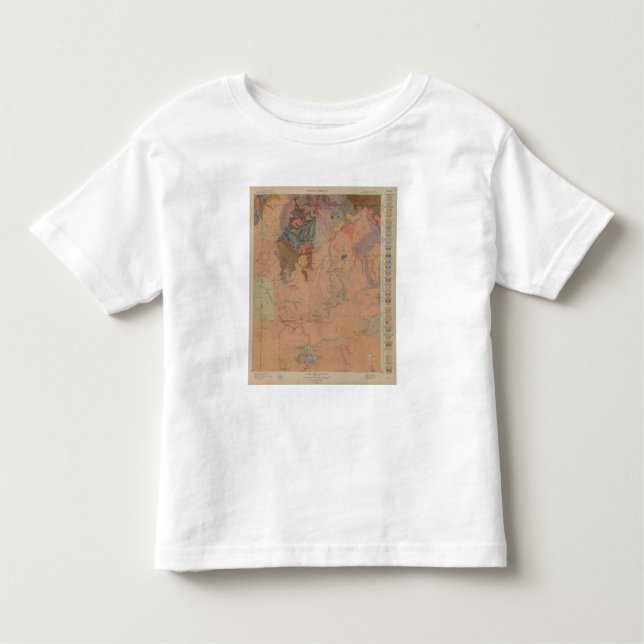 Geologikarta, Yellowstone medborgaredel, Wyoming T Shirt (Framsida)