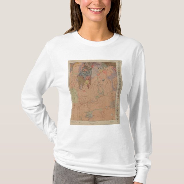 Geologikarta, Yellowstone medborgaredel, Wyoming T-shirt (Framsida)
