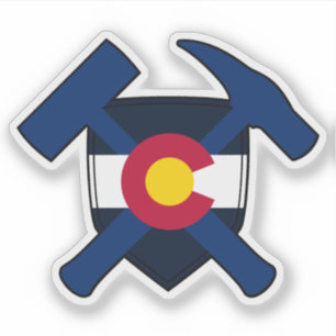 Geologins Sten Hammers- Colorado Statlig flagga Klistermärken