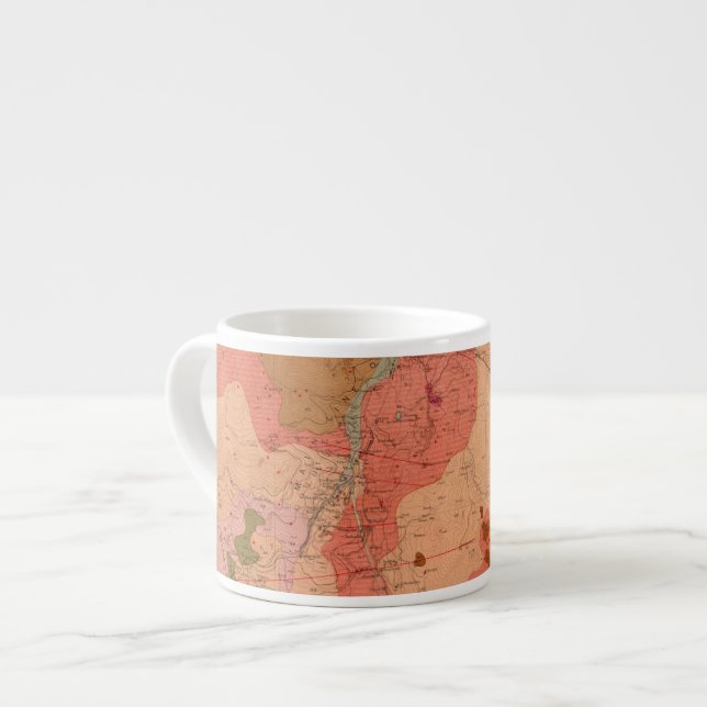 Geologisk karta av det Washoe området Espressomugg (Framsida vänster)