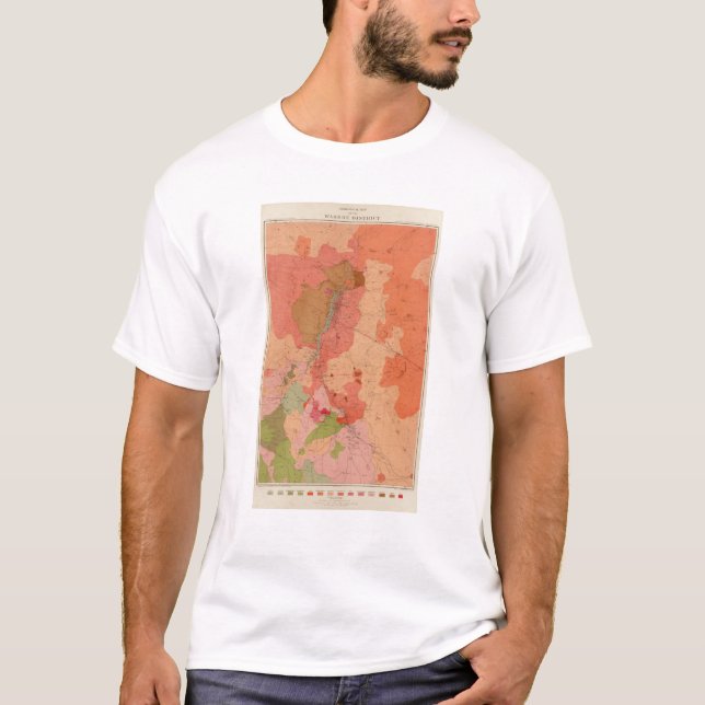 Geologisk karta av det Washoe området T-shirt (Framsida)