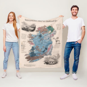 Geologisk karta av Irland Fleecefilt