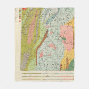 Geologisk karta av New Hampshire 3 Fleecefilt