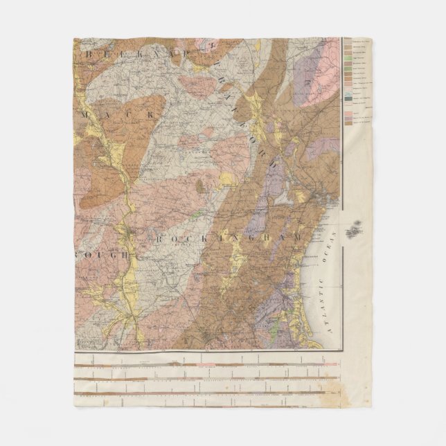 Geologisk karta av New Hampshire 4 Fleecefilt (Framsidan)