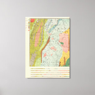 Geologisk karta av New Hampshire Canvastryck