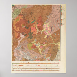 Geologisk karta av New Hampshire Poster