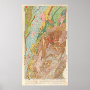 Geologisk karta av New Hampshire Poster