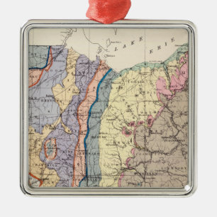 Geologisk karta av Ohio Julgransprydnad Metall