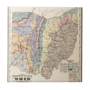 Geologisk karta av Ohio Kakelplatta