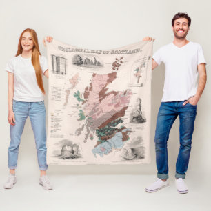 Geologisk karta av Skottland Fleecefilt