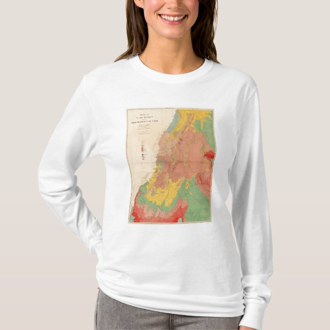 Geologisk karta av Utah Tee Shirt (Framsida)
