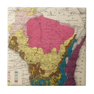 Geologisk karta av Wisconsin Kakelplatta