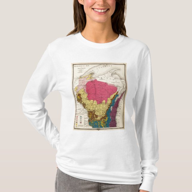 Geologisk karta av Wisconsin Tröja (Framsida)