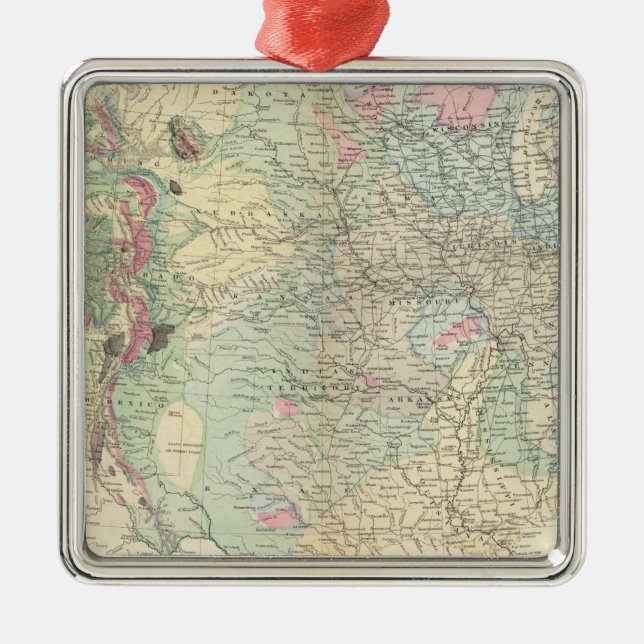 Geologisk karta för US Julgransprydnad Metall (Framsidan)