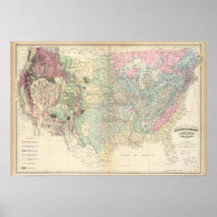 Geologisk karta för US Poster