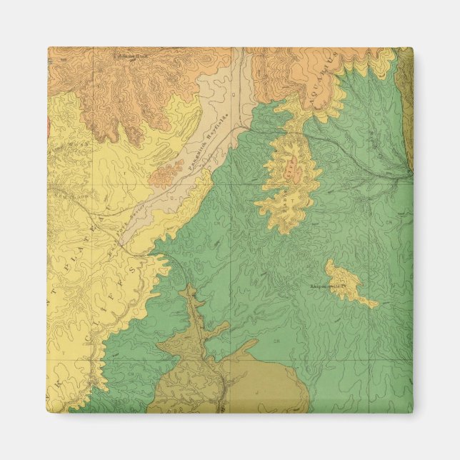 Geologisk Karta i Mesozoic Terraces Magnet (Framsidan)