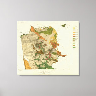 Geologisk karta San Francisco Canvastryck