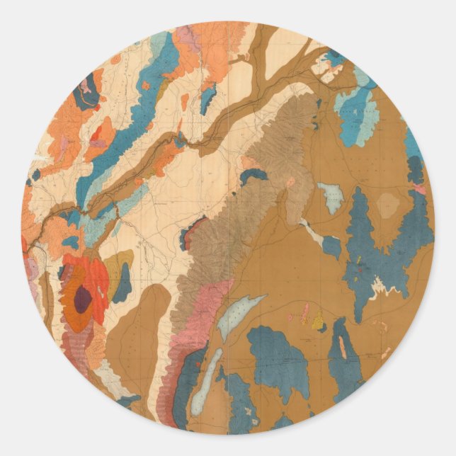 Geologisk Nevada platå Runt Klistermärke (Framsida)