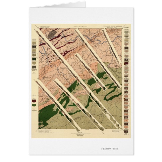 Geologisk undersökning av Tennessee och North Hälsningskort (Framsidan)