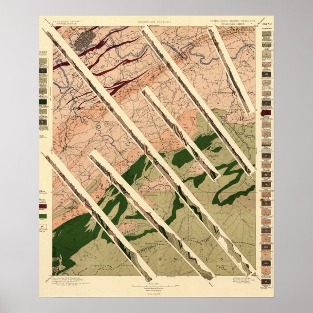 Geologisk undersökning av Tennessee och North Poster (Framsidan)