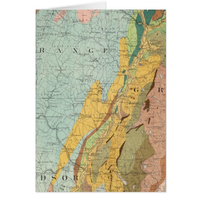 Geologiska Karta i New Hampshire 2 Hälsningskort (Framsidan)