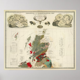 Geologiska palaeontological kartabrittöar poster