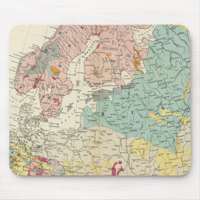 Geologiskt karta Europa Musmatta (Framsidan)