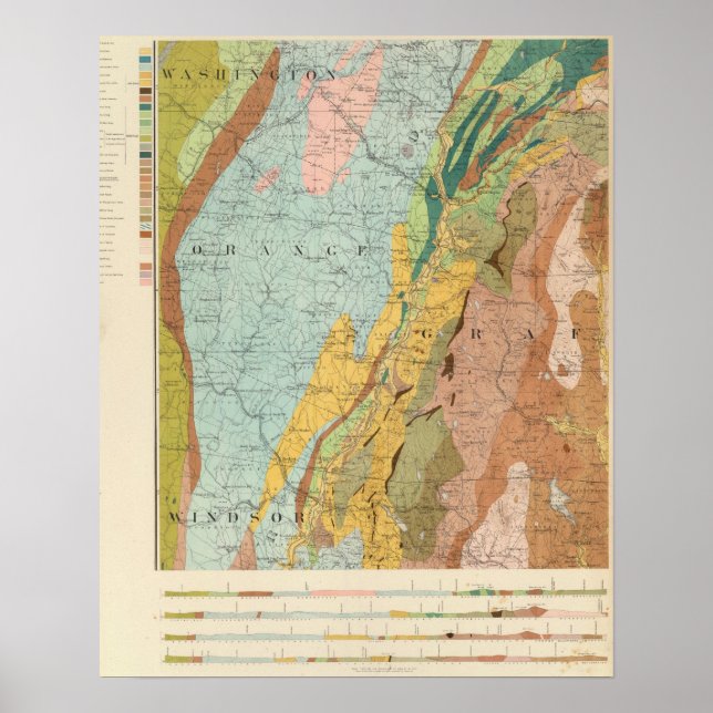 Geologiskt Karta i New Hampshire 2 Poster (Framsidan)