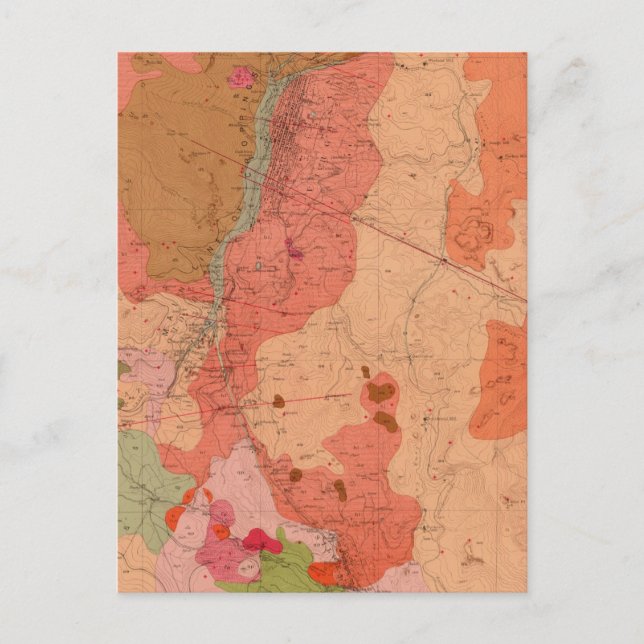 Geologiskt Karta i Washoe-distriktet Vykort (Framsida)