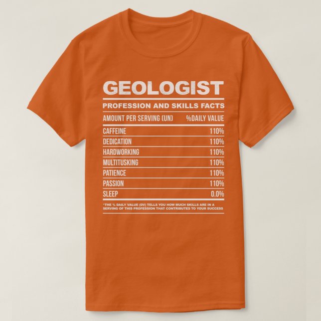 Geologist Funny Nutritional Facts T Shirt (Design framsida)
