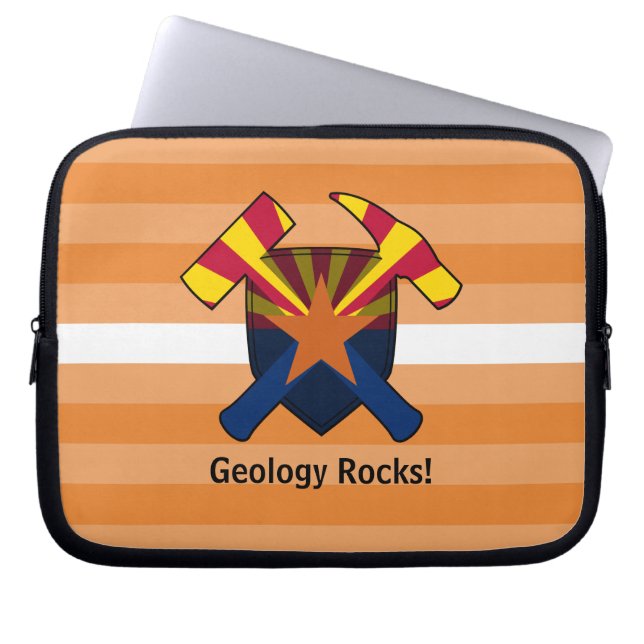 Geologistens Sten Hammer-Logotyp med Arizona Flagg Laptop Fodral (Framsidan)