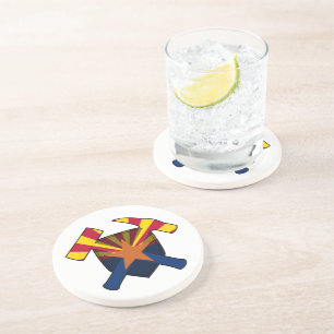 Geologistens Sten Hammer-Logotyp med Arizona Flagg Underlägg