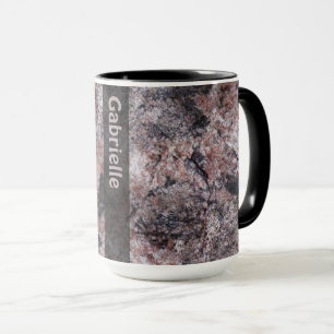 Geologistenstruktur som är pinkish med namn mugg