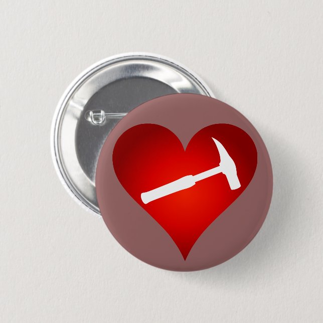 Geologisternas hjärta och Sten Hammer Knapp (Framsida & baksida)