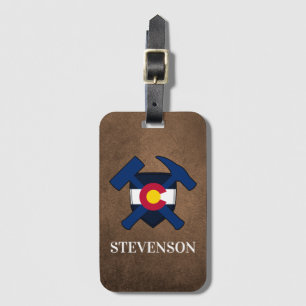 Geologisternas Logotyp Sten Hammer och Colorado Fl Bagagebricka