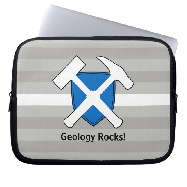 Geologisternas Sten Hammer-Logotyp med skotsk Flag Laptop Fodral (Framsidan)