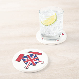 Geologisternas Sten Hammer-Logotyp med Union Jack Underlägg