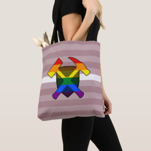 Geologisternas Sten Hammer med HBT-Pridets Logotyp Tygkasse