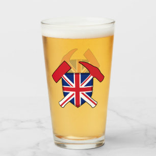 Geologisternas Sten Hammer och Union Jack Logotyp Glaskopp