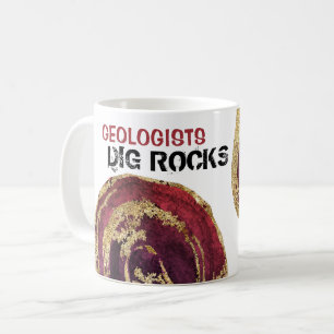 *~* GEOLOGISTS GRÄVER STEN Agate Slab Guld Glitter Kaffemugg