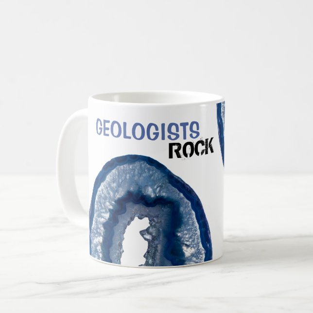 *~* GEOLOGISTS STEN Crystals Geode Lapidary Agate Kaffemugg (Framsida vänster)