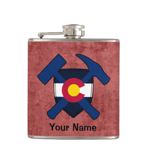 Geologist's Sten Hammer Shield-Colorado Flagga Fickplunta