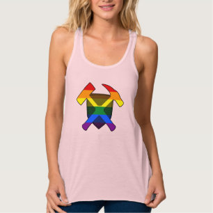 Geologist's Sten Hammer Shield-HBT-Pridet Flagga Linne Med Racerback