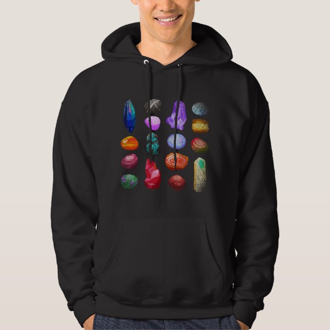 Geologpresentidé Kvarts Sten Geologivetenskap Hoodie (Framsida)