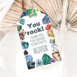Geology Birthday Sten Gem Gräver Party Tack Presentetikett
